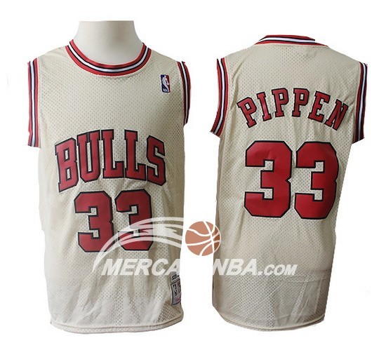 Maglia NBA Bulls Scottie Pippen Retro Crema